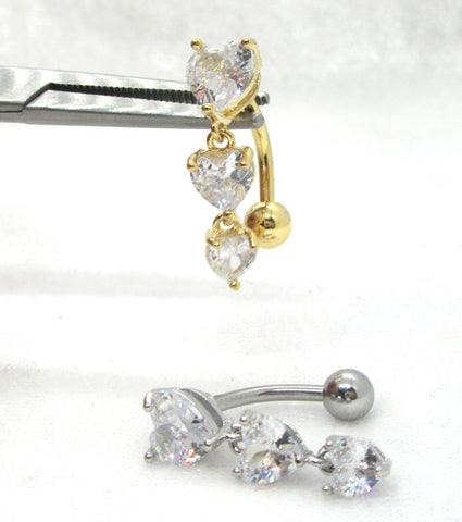 14G Gold or Silver VCH Dangel Ring Bar Vertical Clit Hood Bar - I Love My Piercings!