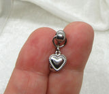 14G Heart Top Down Belly Ring Hoop Piercing Reverse Bar Barbell - I Love My Piercings!