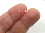 22G Gold Nose Hoop Stud Diamond 2mm Crystal Gem 22 Gauge - I Love My Piercings!
