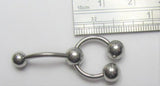 Clitoral Clitorial Clit Hood Bar VCH Vertical Stainless Steel Big Balls Dangle Barbell VCH Ring 14 gauge 14G - I Love My Piercings!