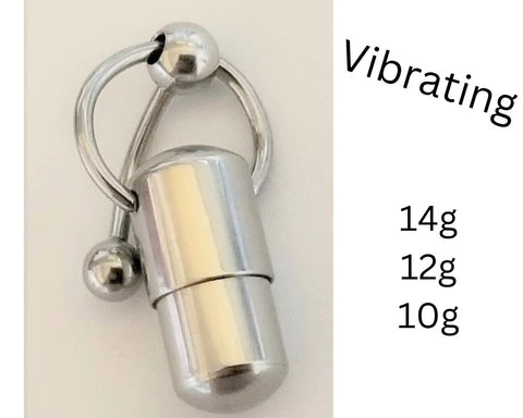 14G 12G 10G Clitoral Clitorial Clit Hood Bar VCH Vibrating VCH Stimulating Jewelry Vertical  Stainless Steel Dangle Barbell VCH Ring - I Love My Piercings!