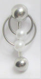 14G Top Down Belly Ring Double Pearl Hoop Belly Piercing Reverse Belly Bar Barbell 14 Gauge - I Love My Piercings!