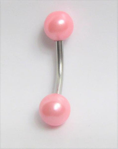 Clitoral Clitorial Clit Hood Bar VCH Vertical Stainless Steel Pink Pearl Christina VCH Ring Bar 14 gauge 14g Intimate Jewelry - I Love My Piercings!