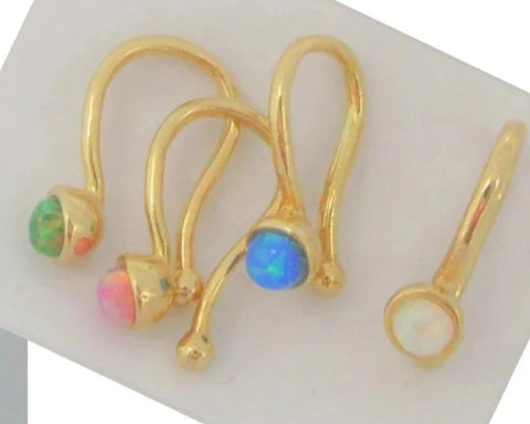 Clitoral Clitorial Clit Hood Bar VCH Gold Opal Faux Clip On No Piercing Needed  Inner Outer Labia  Stainless Steel Ring Intimate Jewelry - I Love My Piercings!