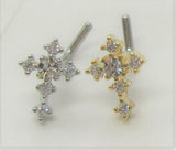 20G Cross Nose Stud Christian Nose Jewelry Christian Cross Nose Ring L Shape Stud - I Love My Piercings!