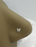 5 Piece 22G Butterfly Nose Studs L Shape Bent Post Bone Ball End Straight Nose Ring Pins 22 gauge Nose Jewelry - I Love My Piercings!
