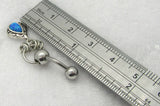 14G Opal Top Down Belly Ring Double Hoop Belly Piercing Reverse Belly Bar Barbell - I Love My Piercings!
