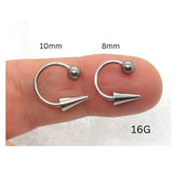 14G 16G Snake Bites Labret Lip Ring Long Spike Bottom Side Lip Ring Horseshoe 16 Gauge 14 gauge Lip Stud Lip Ring Lip Jewelry 8mm Spike - I Love My Piercings!