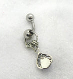 14G Opal Top Down Belly Ring Double Hoop Belly Piercing Reverse Belly Bar Barbell - I Love My Piercings!