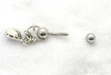 14G Opal Top Down Belly Ring Double Hoop Belly Piercing Reverse Belly Bar Barbell - I Love My Piercings!