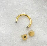 Pair 14G 16G Snake Bites Labret Lip Rings Spikes Bottom Side Lip Rings Horseshoes 14 16 Gauge Lip Studs Lip Rings Lip Jewelry Black Gold - I Love My Piercings!