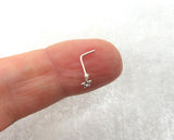 22G Star Sterling Silver L Shape Nose Stud Ring Nose Earrings 22 gauge 22G Nose Jewelry Pin Nostril Nose Studs - I Love My Piercings!