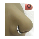 20G Black Nose Jewelry Nose Ring Hoop 20g 20 gauge Gem Nose Ring Nose Hoop 8mm Diameter Nostril Nose Stud - I Love My Piercings!