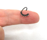 20G Black Nose Jewelry Nose Ring Hoop 20g 20 gauge Gem Nose Ring Nose Hoop 8mm Diameter Nostril Nose Stud - I Love My Piercings!