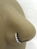 20G Black Nose Jewelry Nose Ring Hoop 20g 20 gauge Gem Nose Ring Nose Hoop 8mm Diameter Nostril Nose Stud - I Love My Piercings!