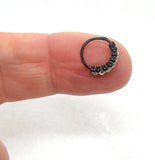 20G Black Nose Jewelry Nose Ring Hoop 20g 20 gauge Gem Nose Ring Nose Hoop 8mm Diameter Nostril Nose Stud - I Love My Piercings!