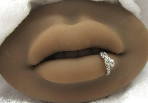 16G Snake Bites Labret Lip Ring Bottom Side Lip Ring Horseshoe 16 Gauge Lip Studs Lip Rings Lip Jewelry 8mm Diameter - I Love My Piercings!