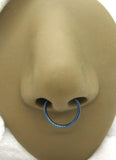 16G Septum Nose Ring Silver Black Gold Blue Septum Jewelry Septum Rings Hoop 12mm Diameter Septum Ring - I Love My Piercings!