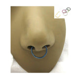 16G Septum Nose Ring Silver Black Gold Blue Septum Jewelry Septum Rings Hoop 12mm Diameter Septum Ring - I Love My Piercings!