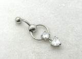14G Heart Reverse Top Down Belly Ring Hoop Belly Piercing Reverse Belly Bar Barbell 14 Gauge - I Love My Piercings!