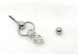 14G Heart Reverse Top Down Belly Ring Hoop Belly Piercing Reverse Belly Bar Barbell 14 Gauge - I Love My Piercings!