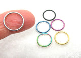 16G Septum Nose Ring Silver Black Gold Blue Septum Jewelry Septum Rings Hoop 12mm Diameter Septum Ring - I Love My Piercings!