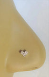 20G Triple Diamond Heart Nose Stud Nose Ring Nose Jewelry L Shape Nose Stud 20 gauge Silver Nose Stud - I Love My Piercings!