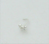 20G Nose Stud Nose Ring CZ Crystal Bow Sterling Silver L Shape Nose Stud 20 gauge Nose Jewelry Nostril Ring - I Love My Piercings!