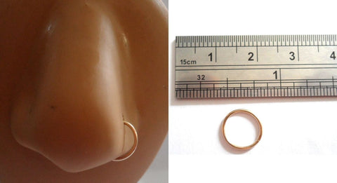 10k Yellow Gold NOT PLATED Seamless Nose Hoop Ring Stud 20 gauge 20g - I Love My Piercings!