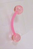 Pink Bioplast Surgical Plastic Flexible VCH Jewelry Clit Metal Sensitive Hood Bar 14g - I Love My Piercings!