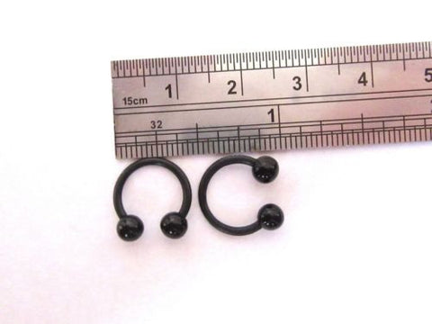 Black No Metal Allergy Sensitive Retainers Horseshoes Hoops Balls 16 gauge 16g - I Love My Piercings!