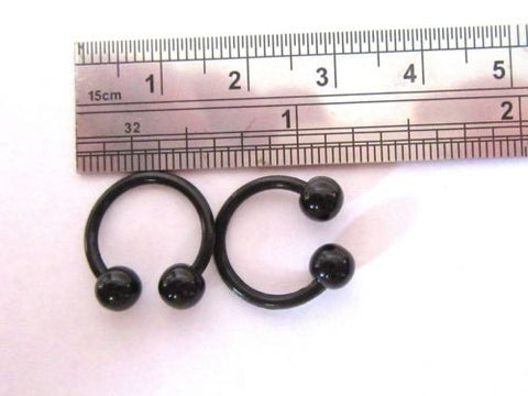 Black No Metal Allergy Sensitive Retainers Horseshoes Hoops Balls 14 gauge 14g - I Love My Piercings!