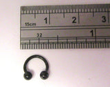 Small Black Titanium Septum Half Hoop Horseshoe Ring Barbell 18 gauge 18g 6mm - I Love My Piercings!