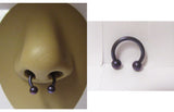 Grade 23 Titanium Dark Purple Not Plated Septum Horseshoe Hoop Balls 14 gauge - I Love My Piercings!