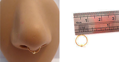 Gold Titanium Septum Thinner Hoop Ring Barbell Dainty 22 gauge 22g 7 mm Diameter - I Love My Piercings!