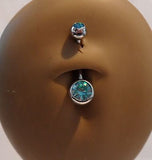 Longer Length For Initial Piercing Jewelry Double Gem Belly Rings 14 gauge 14g - I Love My Piercings!