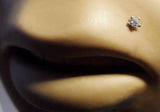 Bioplast Star Clear CRYSTAL CZ Lip Ring Stud Monroe 16 gauge 16g 8mm post length - I Love My Piercings!