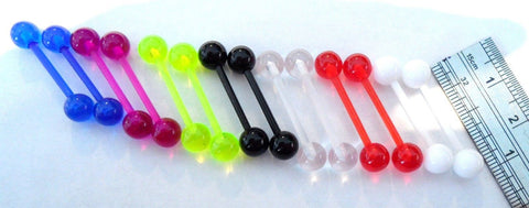 7 Pair No Metal Sensitive Allergy Hospital Retainers Nipple Piercing Jewelry 14 gauge 14g Bioplast - I Love My Piercings!