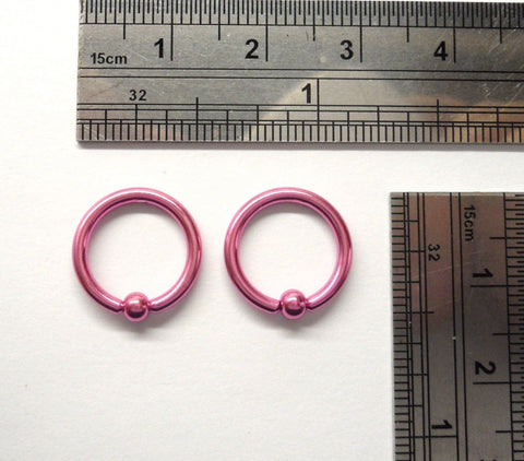 Pink Neon Titanium Hoops Rings 14 gauge 14g - I Love My Piercings!