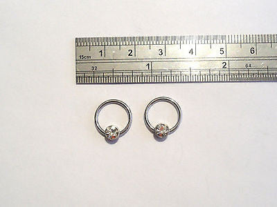 CZ Crystal Captives Hoops CBR Rings 16 gauge 16g CLEAR - I Love My Piercings!