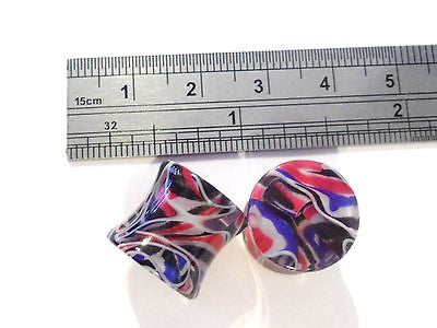 Pair COLORFUL Double Flare Ear Lobe Plugs 1/2 inch " - I Love My Piercings!