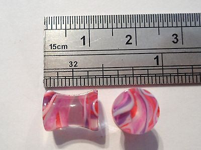 Pair COLORFUL Double Flare Ear Lobe Plugs 2 gauge 2g - I Love My Piercings!