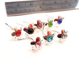 8 Sterling Silver Nose Studs Rings L Shape Crystal Flowers 20g 20 gauge - I Love My Piercings!