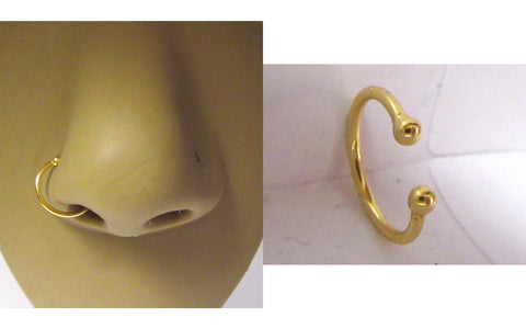 18k Gold Plated Fake Faux Nose Hoop Ring Looks 20 gauge 20g - I Love My Piercings!