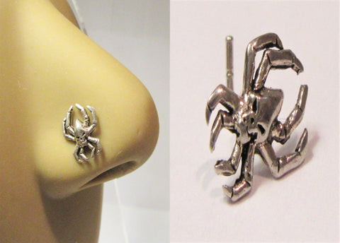 Sterling Silver Large Spider Nose Bent L Shape Stud Pin Post 20 gauge 20g - I Love My Piercings!