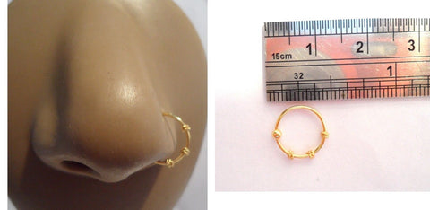 18k Yellow Gold Plated Nose Triple Wrap Fancy Hoop Jewelry 20 gauge 20g - I Love My Piercings!