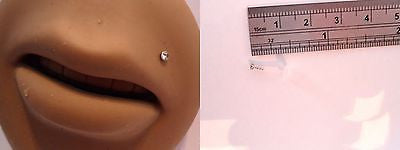 Plastic Flexible Monroe Top Lip Ring Stud Post Clear Crystal 16 gauge 16g - I Love My Piercings!