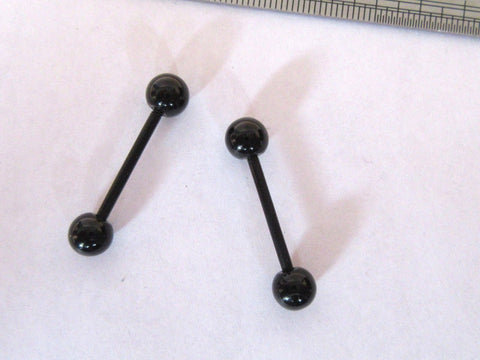 Black No Metal Sensitive Allergy Flexible Hospital Retainers Nipple Piercing 14 gauge 14g Bioplast - I Love My Piercings!