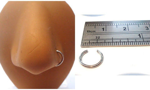 Surgical Steel Fake Faux Imitation Nose Hoop Ring Looks 18 gauge - I Love My Piercings!