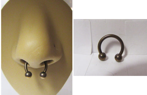 Grade 23 Titanium Brown Not Plated Septum Horseshoe Hoop Balls 14 gauge 10 mm - I Love My Piercings!